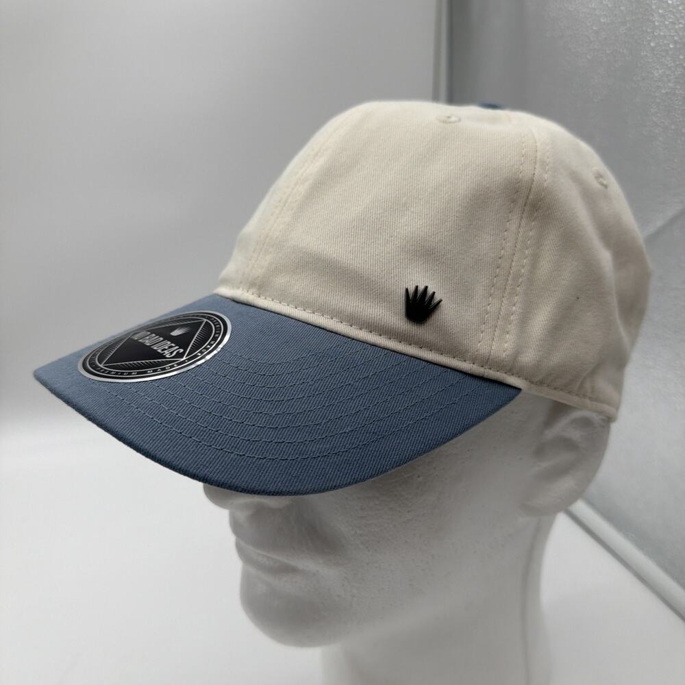 NO BAD IDEAS Two Tone Unisex Ivory Blue Adjustable NWT Hat Cap